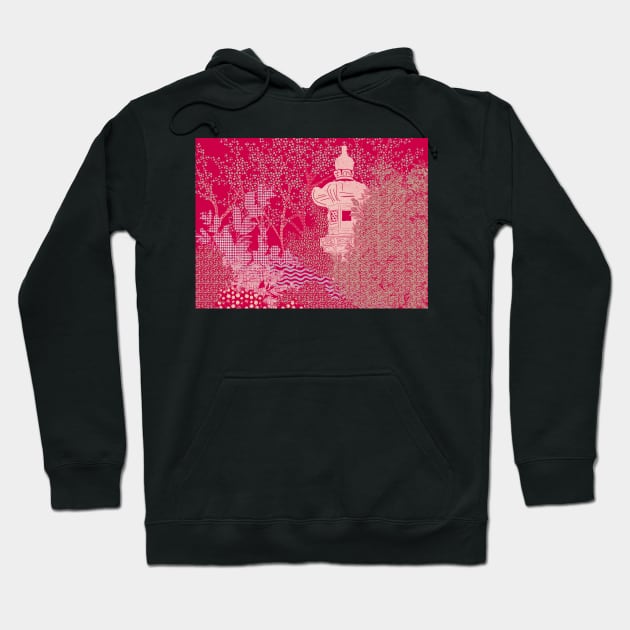 Magenta Abstract Garden Shrine Hoodie by venglehart